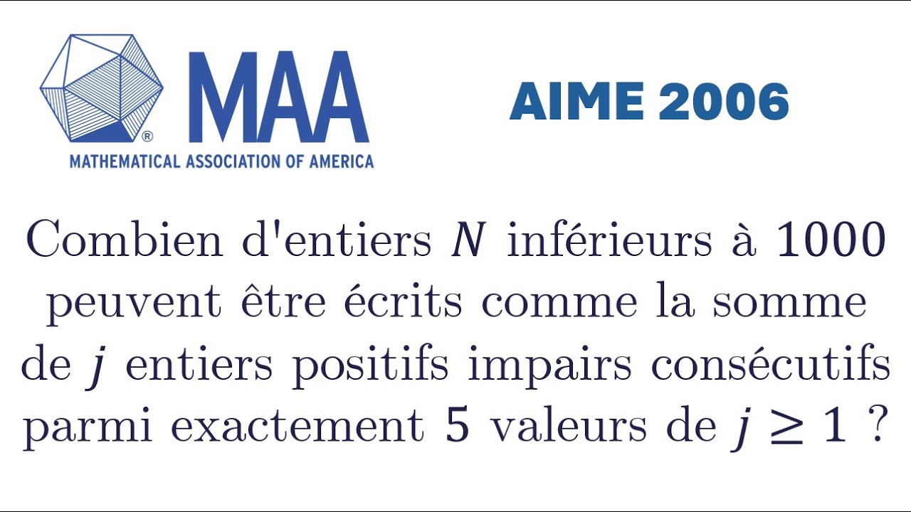 L’énoncé paraissait si simple ! AIME 2006