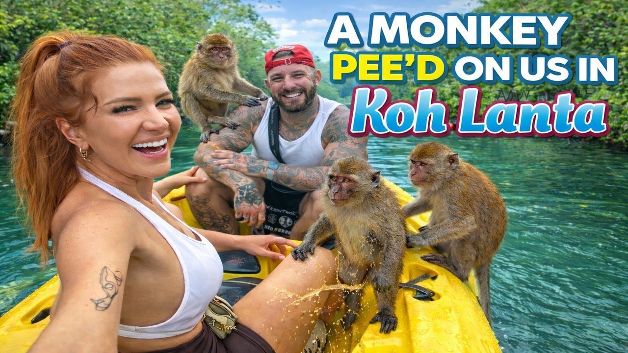 KAYAKING WITH WILD MONKEYS IN THAILAND!! 🇹🇭🐵 AND A COOL UV PAINT BAR ON THE BEACH 🏖️🍺