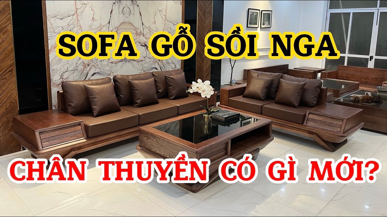 Sofa Gỗ Sồi | Sofa Gỗ Sồi Nga Nhập Khẩu Chân Thuyền Cho Phòng Khách Hiện Đại | Sofa Gỗ Việt Mộc