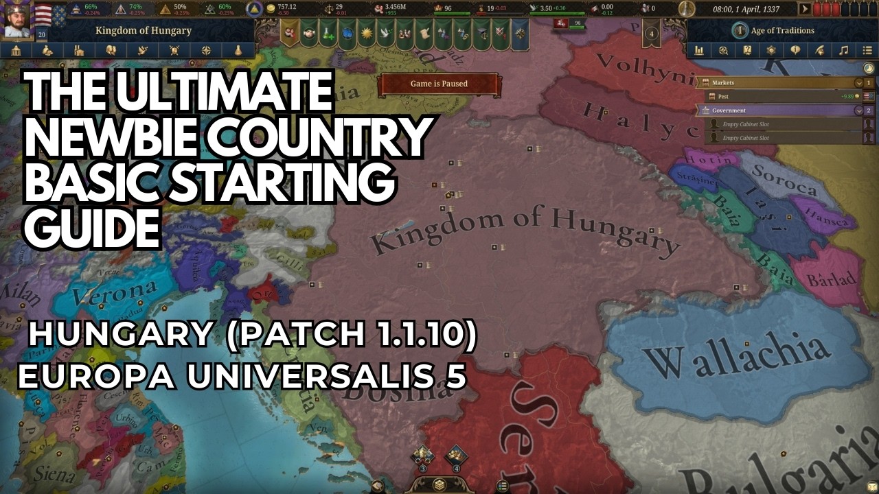 THE ULTIMATE NEWBIE COUNTRY BASIC STARTING GUIDE - HUNGARY (PATCH 1.1.10) EUROPA UNIVERSALIS 5