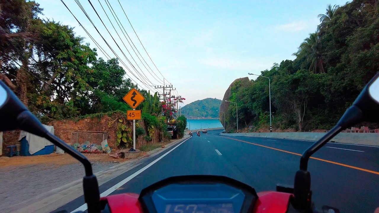 Riding across the island