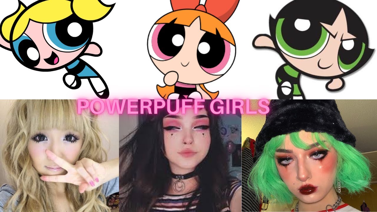 LAST MINUTE POWERPUFF GIRLS HALLOWEEN COSTUMES MAKEUP TUTORIAL! || E-GIRL & KAWAII Aesthetic