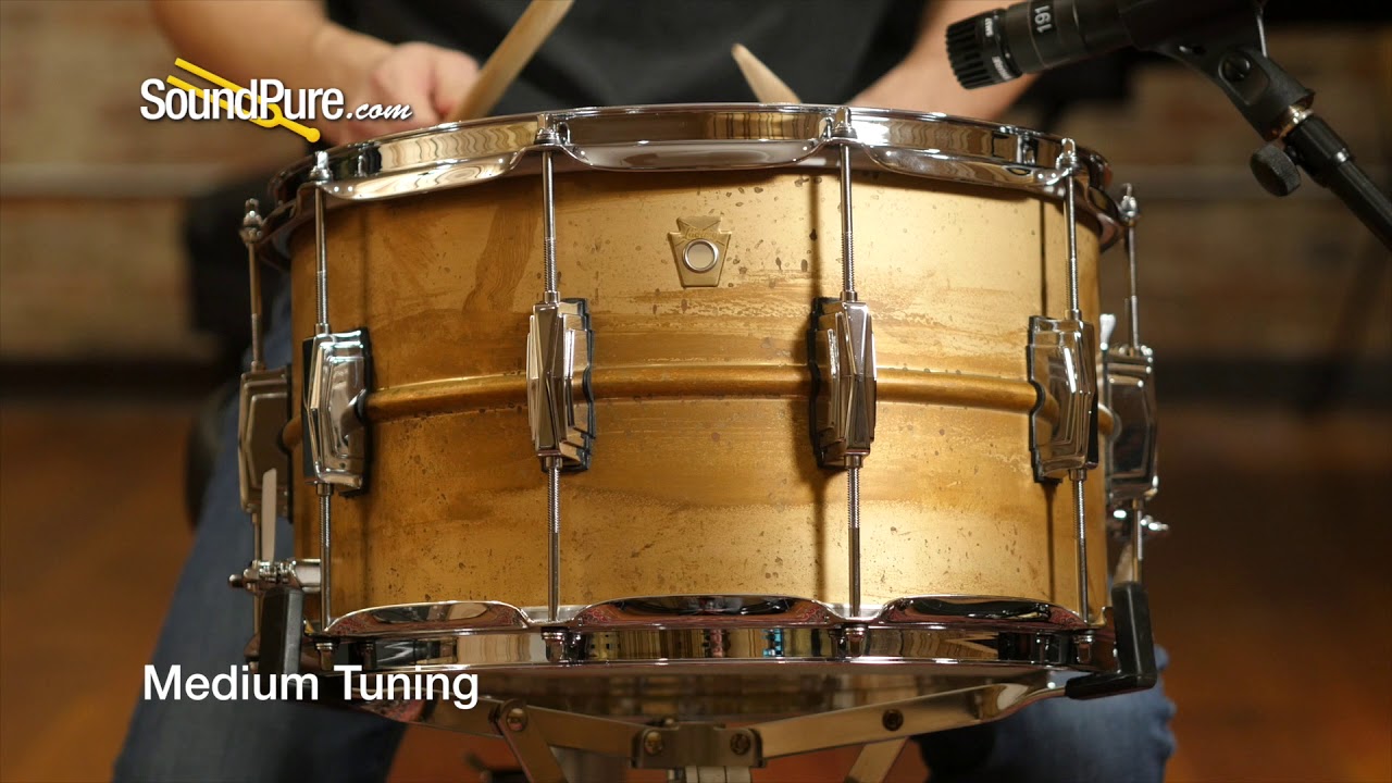 Ludwig 8x14 Raw Brass Phonic Snare Drum Quick 'n' Dirty