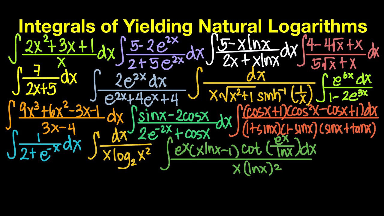 Integrals Yielding Natural Logarithms (Live Stream)