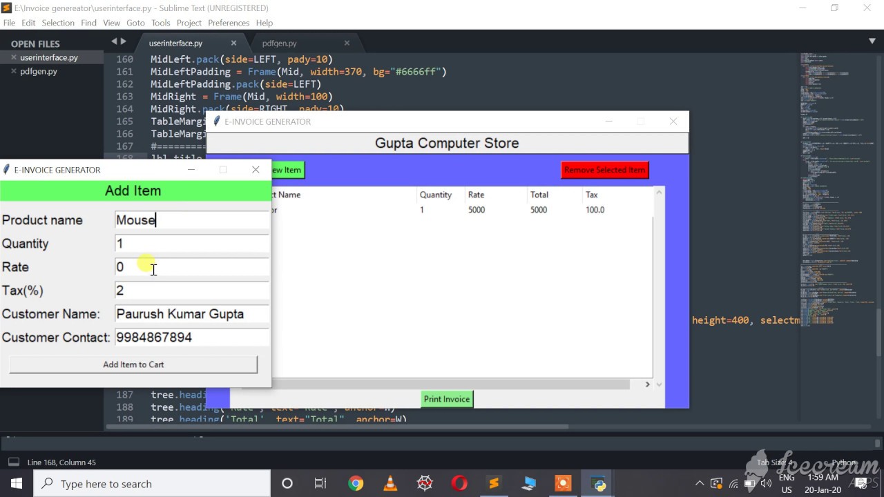 Invoice Generator || A Simple Project Using Python.