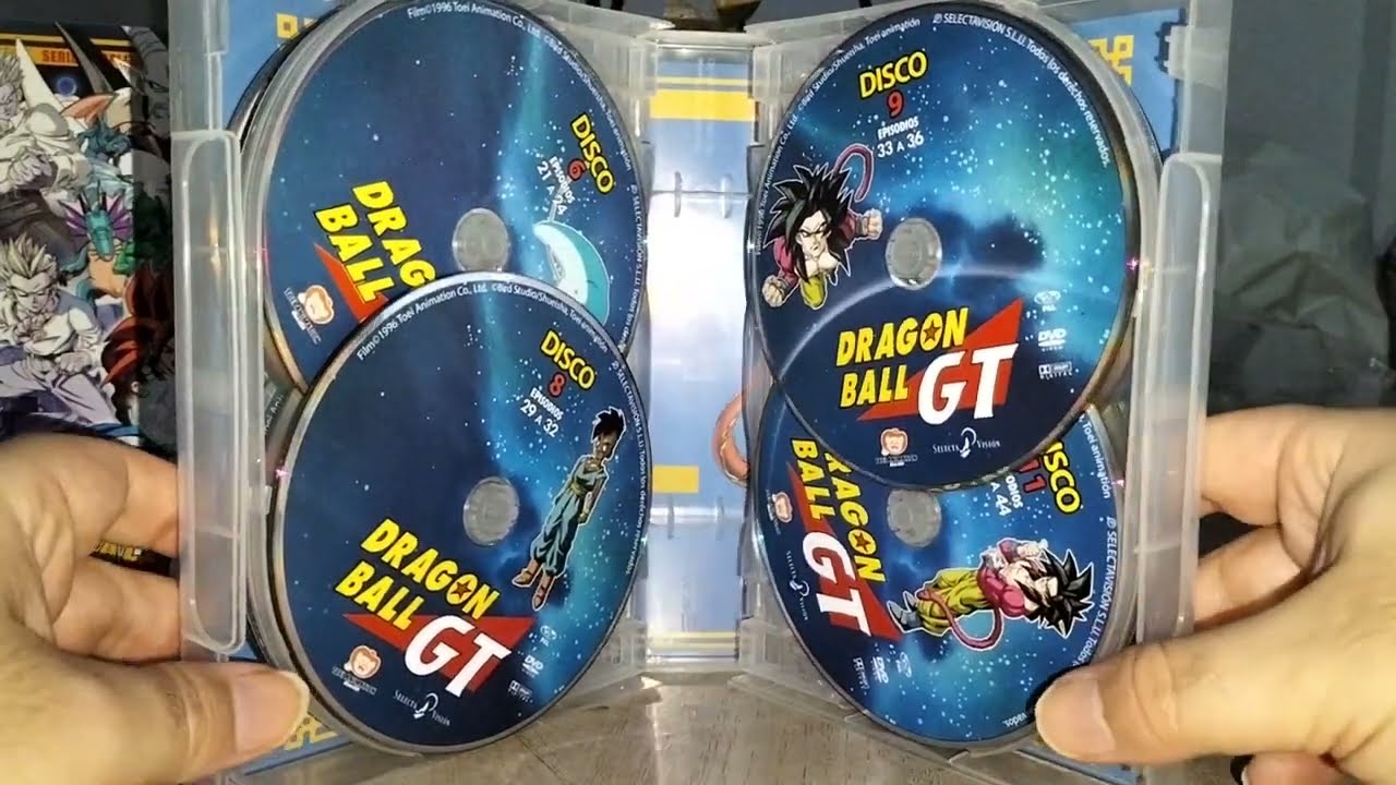 Unboxing de mi nuevo DVD 📀 de Dragón Ball GT colección completa de 64 episodios y muestro 16 discos