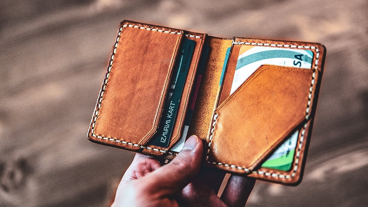 Making of Slim Card Case, Handmade Leather Wallet