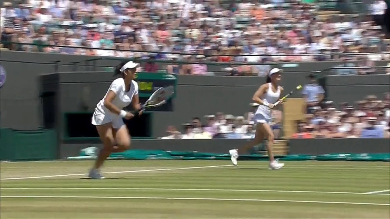 Martina Hingis/Sania Mirza vs. Raquel Kops-Jones/Abigail Spears Wimbledon 2015 SF ❤️💙