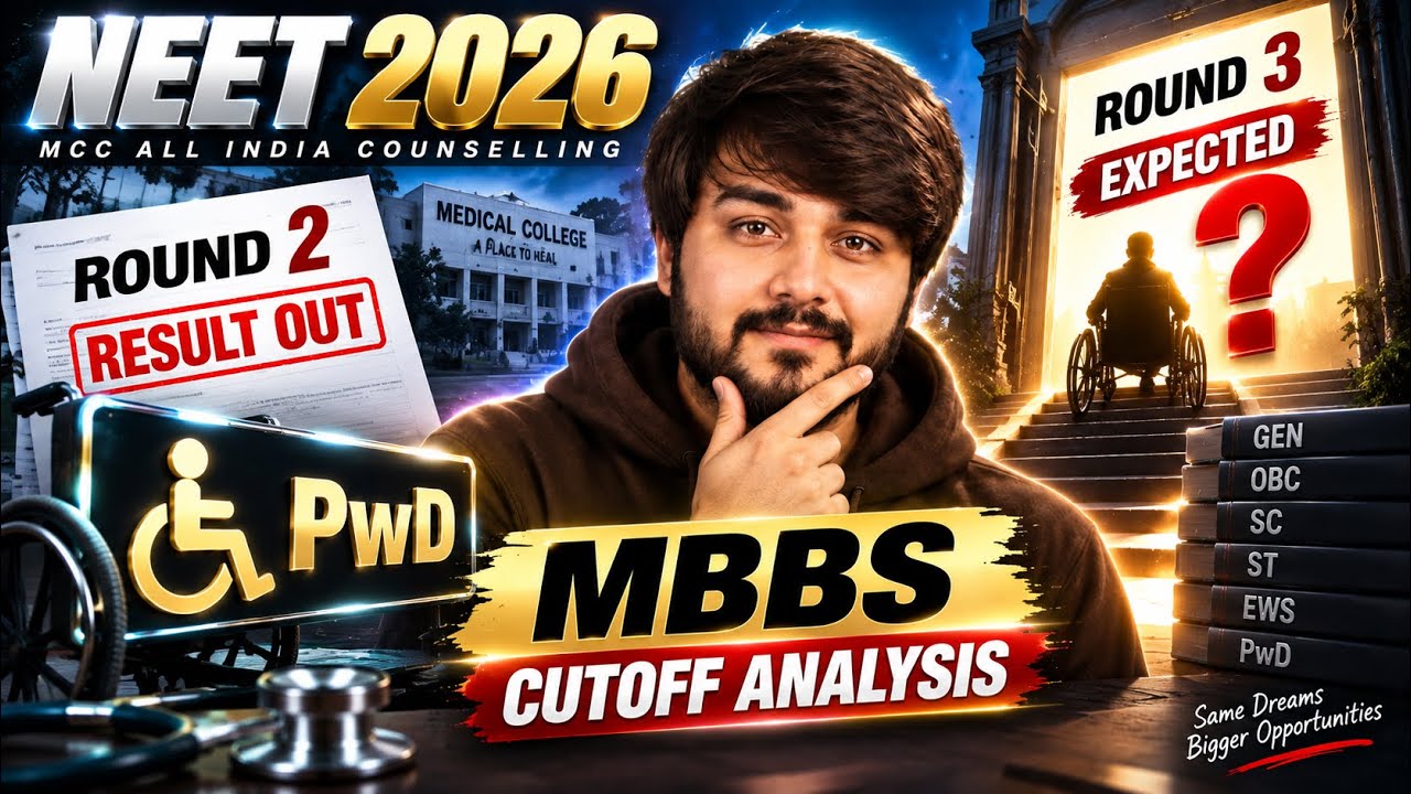 NEET 2026 MCC ROUND 2 PwD MBBS CUTOF Analysis Round 3 Expected Cutoff PWD Candidates SVP #Neet #MBBs