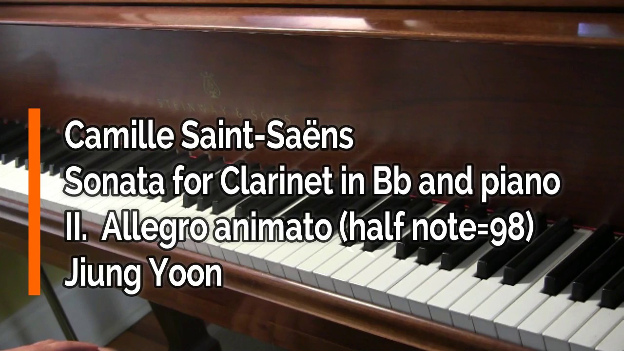 Piano Part - Saint-Saëns, Clarinet sonata, Op.167, II. Allegro animato, half note = 98