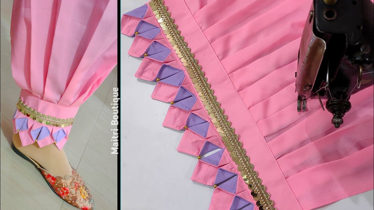 बर्फी डिजाइन वाला Stylish Salwar/Sleeves Design 2023/#Palazzo pant design/#sewing @maitriboutique