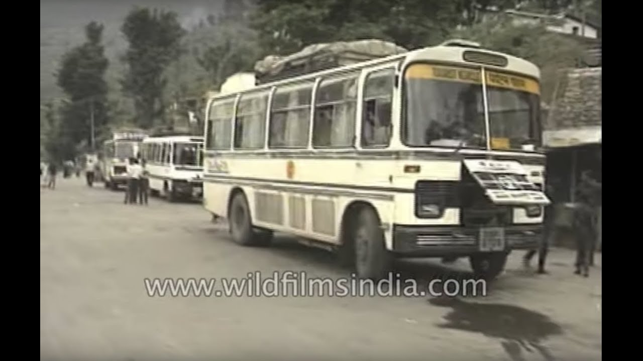 Old buses and Ambassador taxis from 1970's and 1980's India