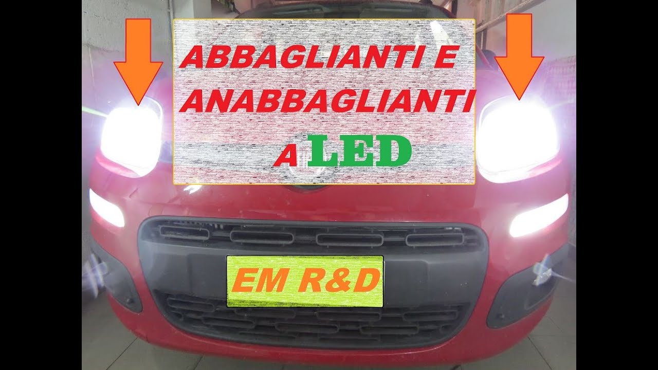 FIAT PANDA Come installare ABBAGLIANTI e ANABBAGLIANTI a LED - FIAT PANDA with full led front lights