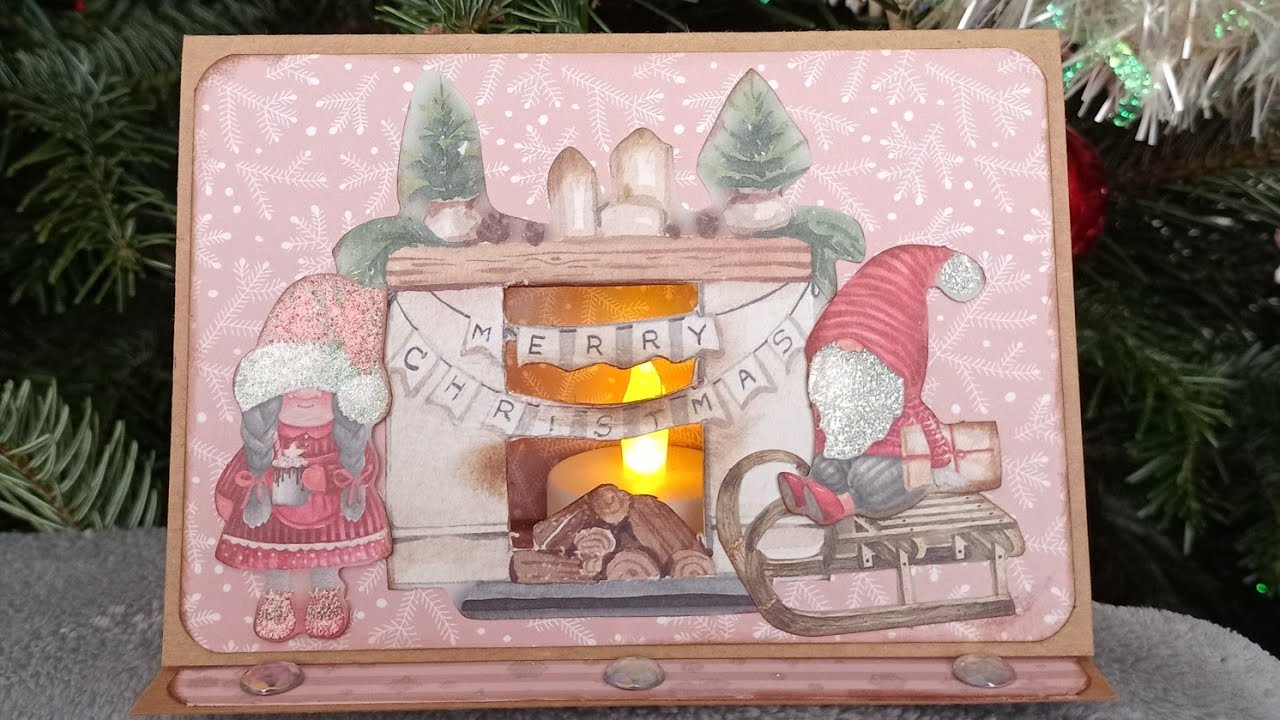 ✨ TUTO CARTE CHEVALET CHEMINÉE LUMINEUSE MATÉRIEL ACTION ✨ #christmas #scrapbooking #cardmaking