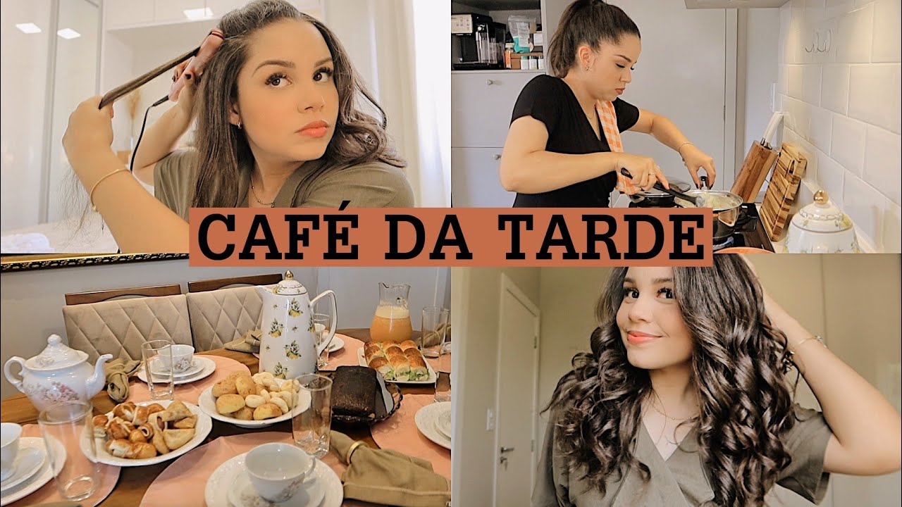 Chá da tarde em casa, fiz ondas vintage no cabelo, preparando almoço… 🍳