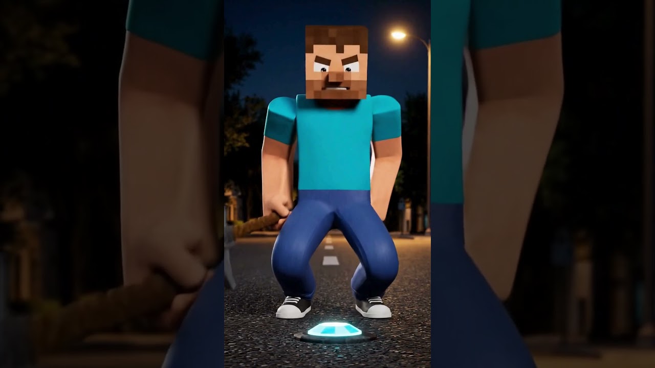 [Minecraft IRL] Steve Finds &ldquo;Diamonds&rdquo; at Night 💎🚗 | Pixel Buddies Escaped #Shorts