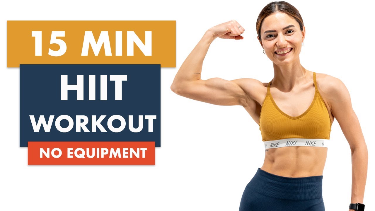 15 MIN BEGINNER HIIT WORKOUT - Full Body, No Equipment, HIIT workout at home