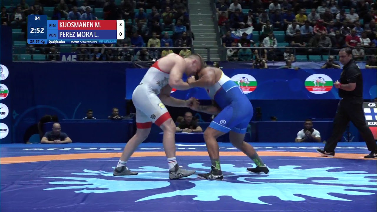 Qual. GR - 97 kg: M. KUOSMANEN (FIN) v. L. PEREZ MORA (VEN)