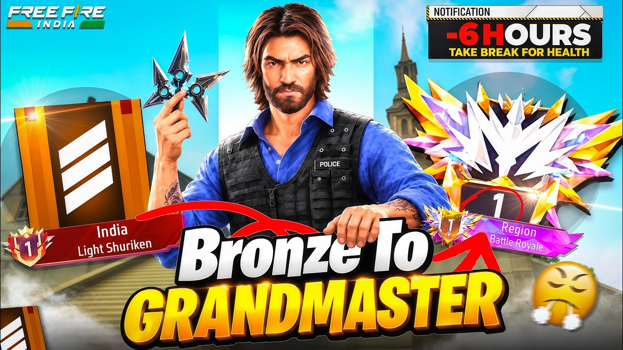 Bronze To Grandmaster 🔥 In New ID | No Gun Skin Challenge | Pushing For Weapon Title 🔫 Ep-1