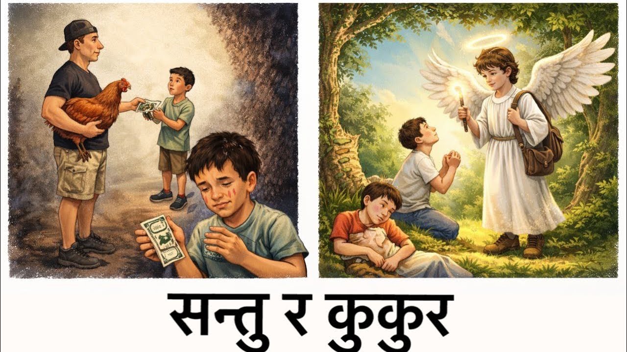 सन्तु र कुकुर/ सेवा गरे मेवा मिल्छ Mero Nepali Kitab 5 @kalpanakakatha 