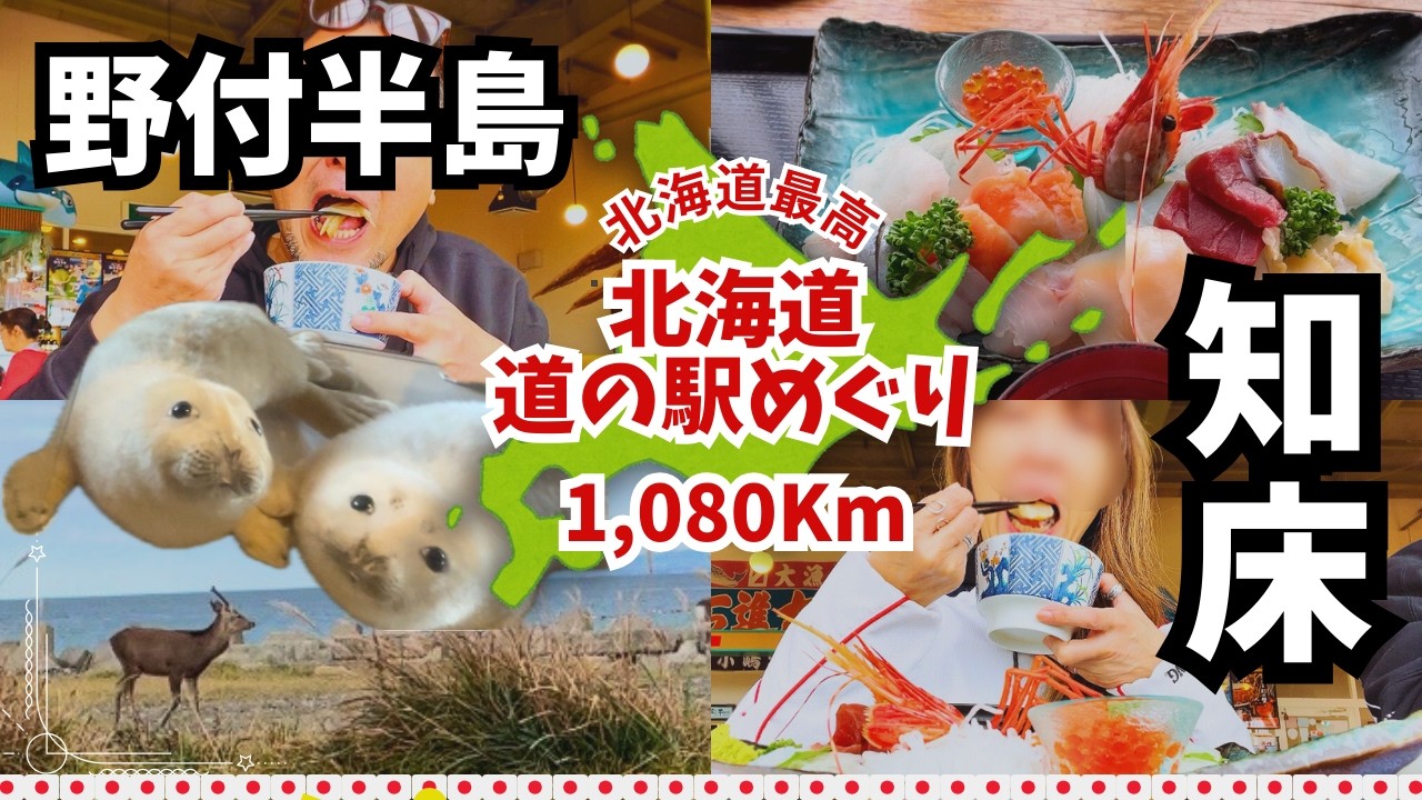 【愛犬と北海道 道の駅スタンプラリー2023・2024／♯33】世界自然遺産の知床に向かう途中で、『野付半島』へ。道の駅では美味しい海鮮を頂き、知床半島の横断も達成！札幌発ぐるっと1080km③