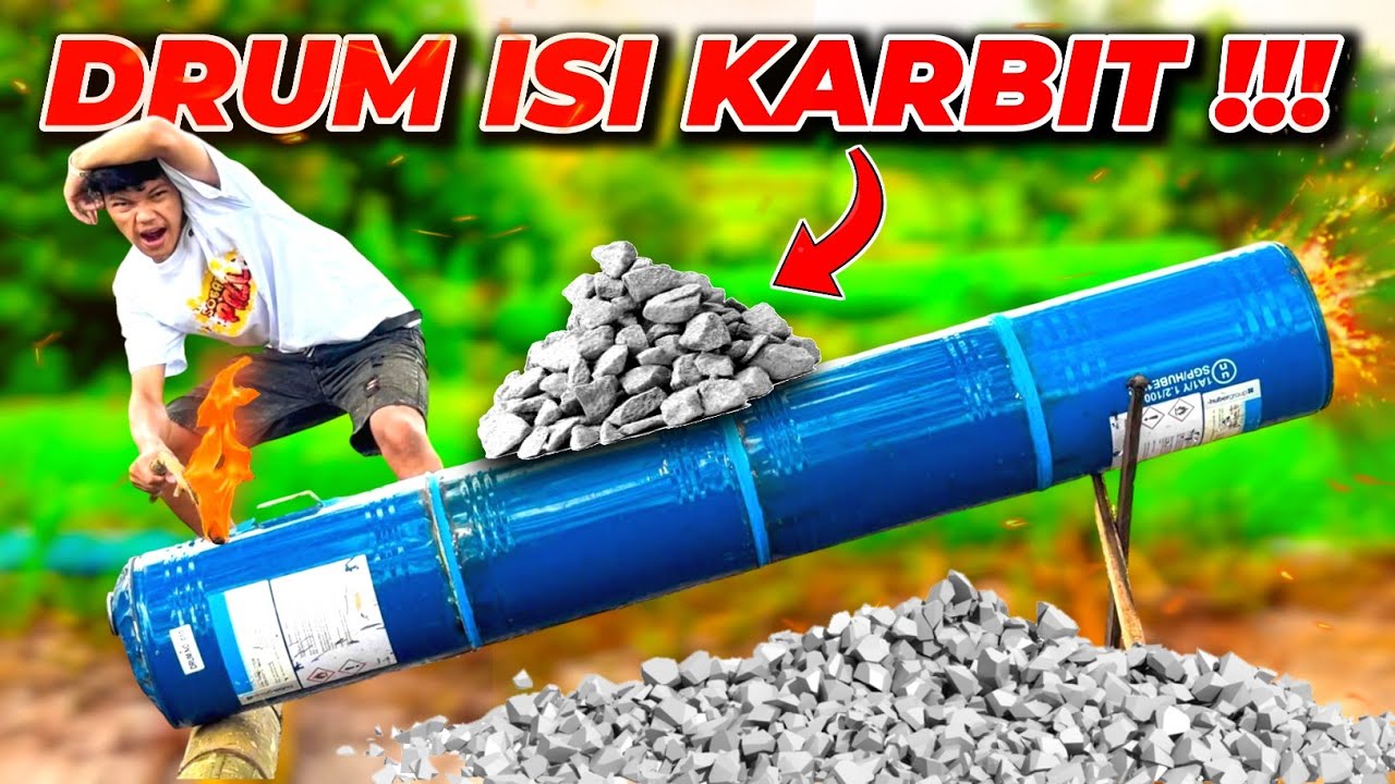 🔥 EKSPERIMEN MERCON SPIRTUS DRUM TERBESAR ISI KARBIT !!! MERIAM KARBIT DRUM 🔥🤯☠️