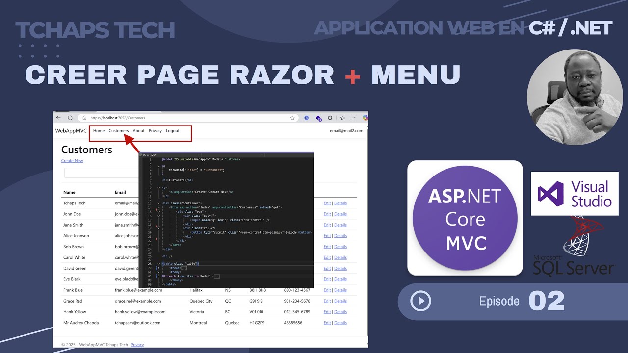 Ajouter une page dans une application ASP.NET Core avec Visual Studio | ASP.NET Core MVC ep-02