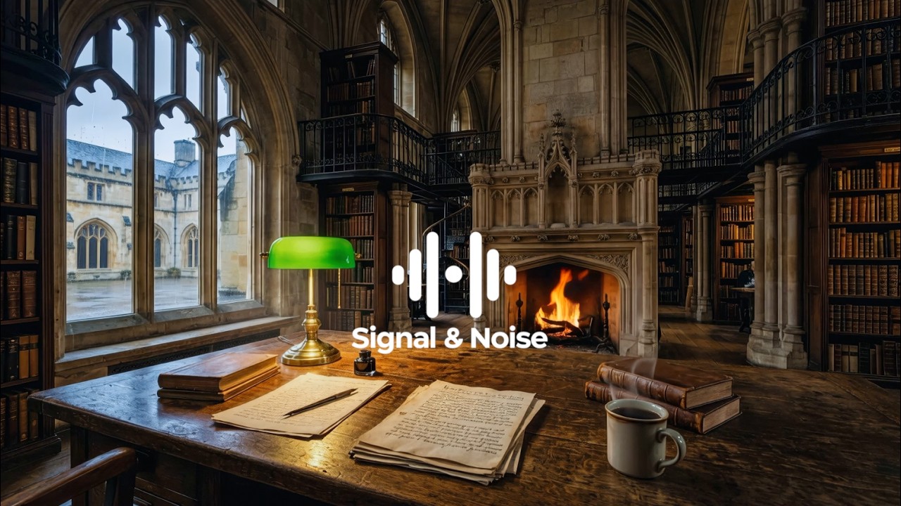 Jazz & Spring Rain 🏛️ Gothic Library Study Hall [3 Hours Deep Focus]