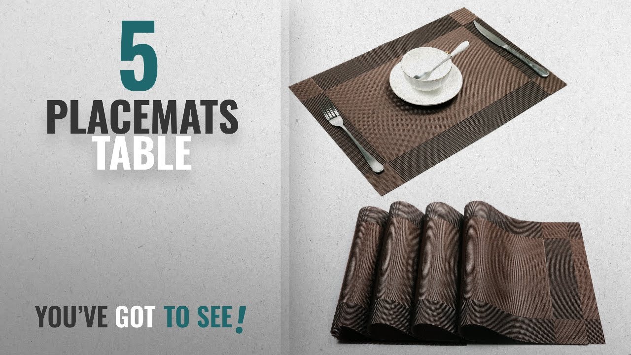 Best Placemats Table [2018]: Placemat,U'Artlines Crossweave Woven Vinyl Non-slip Insulation