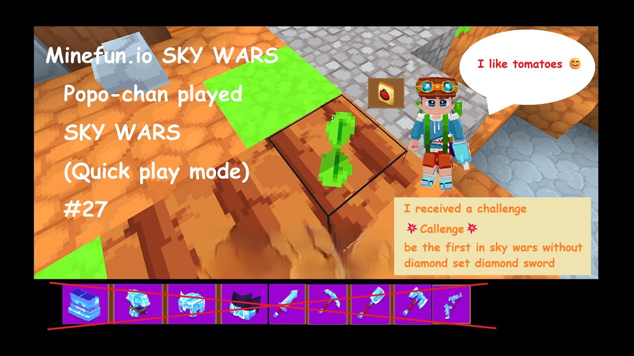 Minefun.io SKY WARS  Popo-chan played SKY WARS (Quick Play mode) #27 ポポちゃんスカイウォーズを凸!! #27