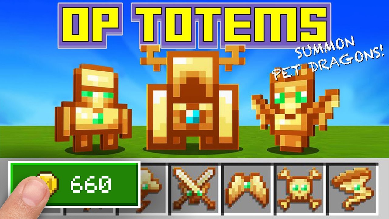 ЛЕТАЙ И ВЗЛОМАЙ Minecraft с OP ТОТЕМАМИ! (Катайтесь на драконах, создавайте кратеры и многое друг...