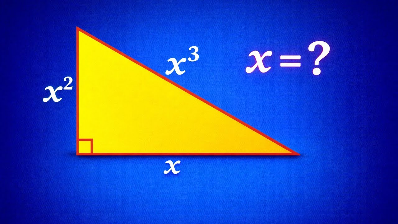Find x in This Right Triangle! 😱 Math Challenge Using Exponents (x², x³)