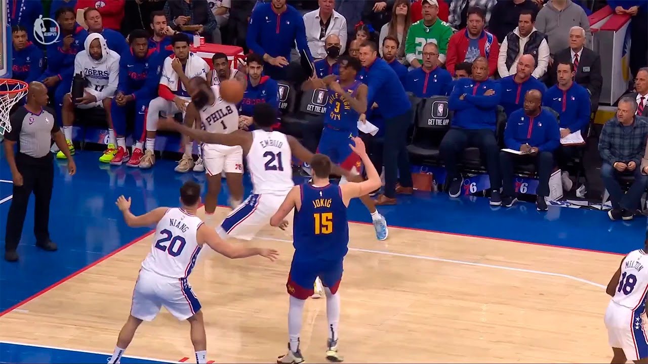 James Harden forgets he's meant to be on the court and deflects pass from bench