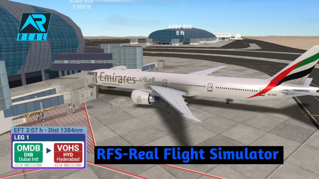 RFS - Real Flight Simulator- Dubai to Hyderabad ||Full Flight|| B777||Emirates|FullHD|RealRoute