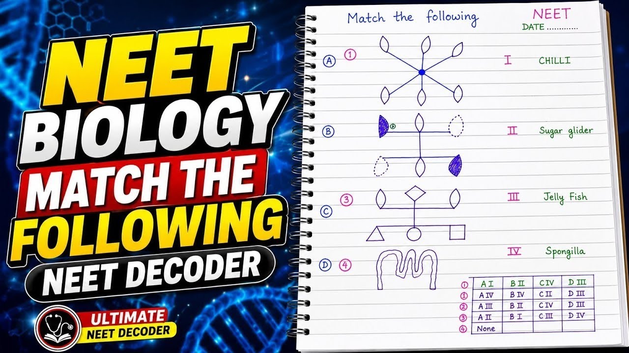 Can You Match All 4 Correctly? Tough NEET Biology Match the Following Challenge #NEET2026 