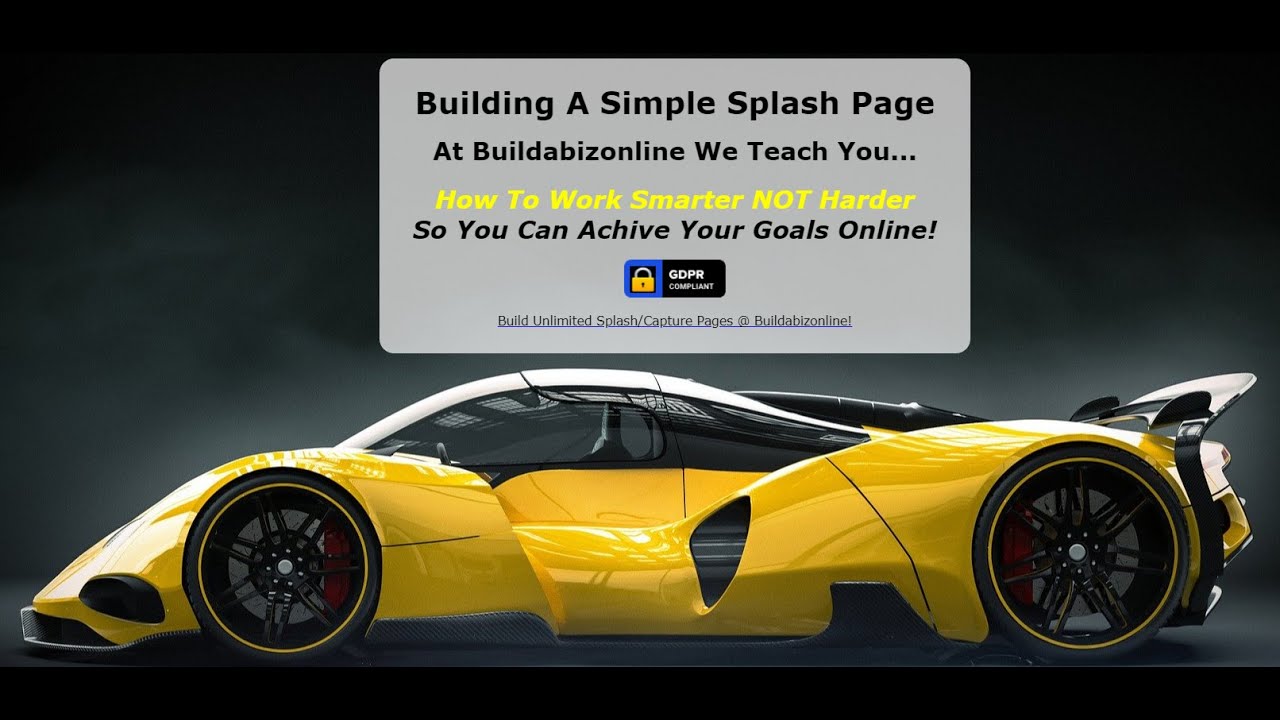 How To Build A Simple Splash Page Using Buildabizonline Tools