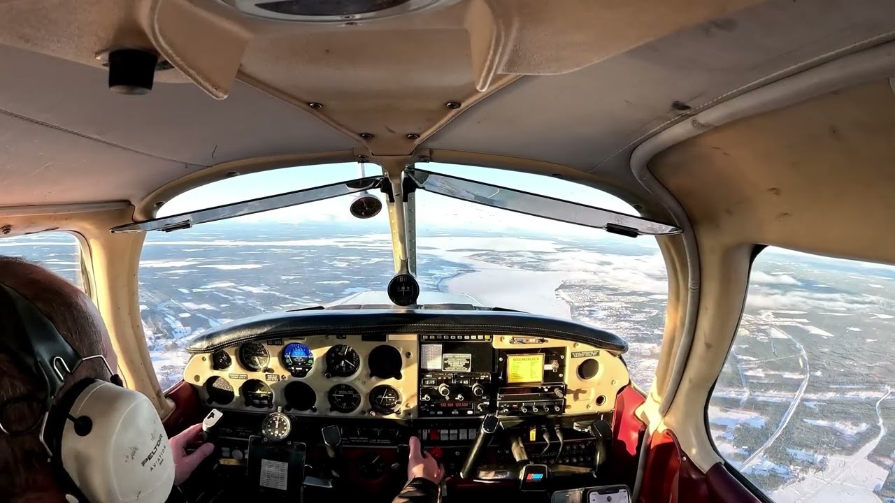 Winter VFR flight over Östersund, Sweden