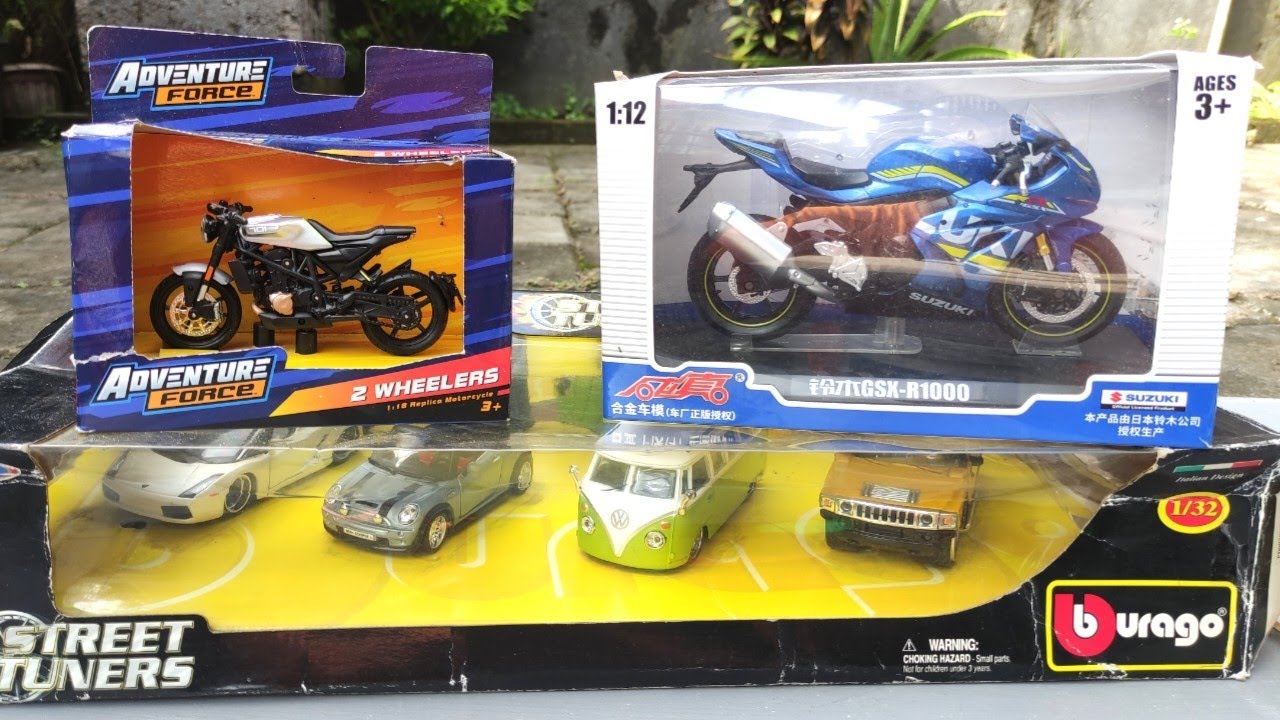 Unboxing Diecast Scale Model Cars Burago Collection 1/32 | Suzuki GSX-R1000 | Maisto Bike 1/18