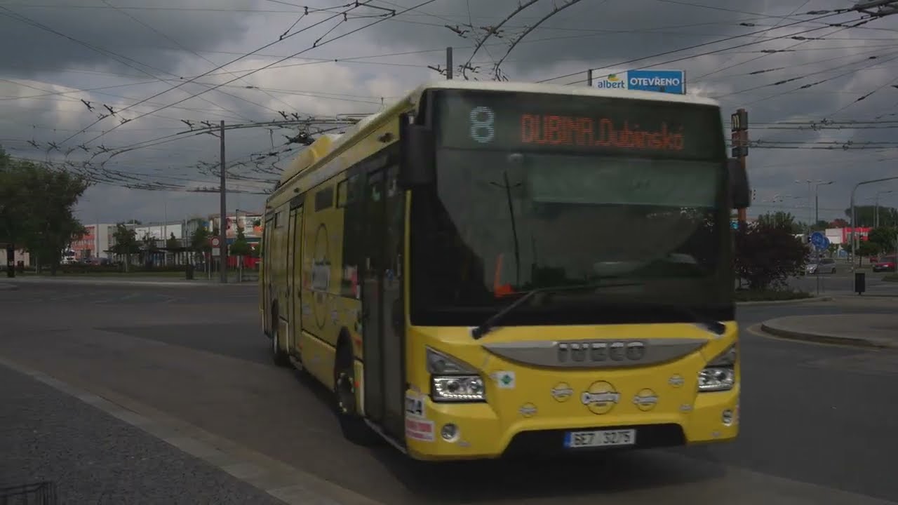 Czech Republic, Pardubice, bus 8 ride from Hlavní Nádraží to Masarykovo náměstí