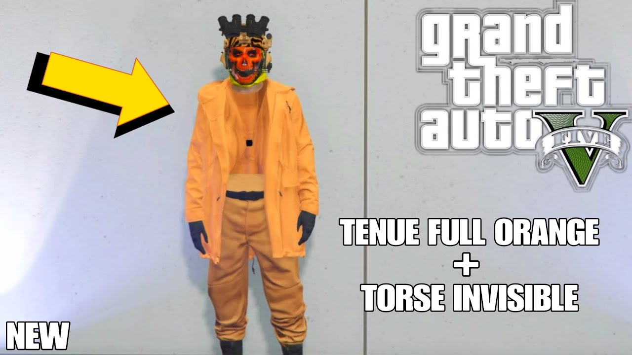AVOIR UNE TENUE FULL ORANGE + TORSE INVISIBLE + JOGGER ORANGE SUR GTA 5 ONLINE | 1.48 | PS4/XBOX |