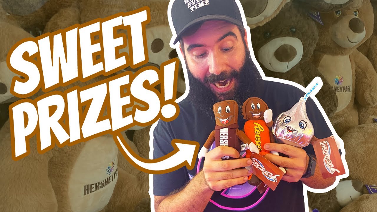 Выиграйте плюшевую игрушку Hershey в игровых автоматах Hersheypark Claw Machines