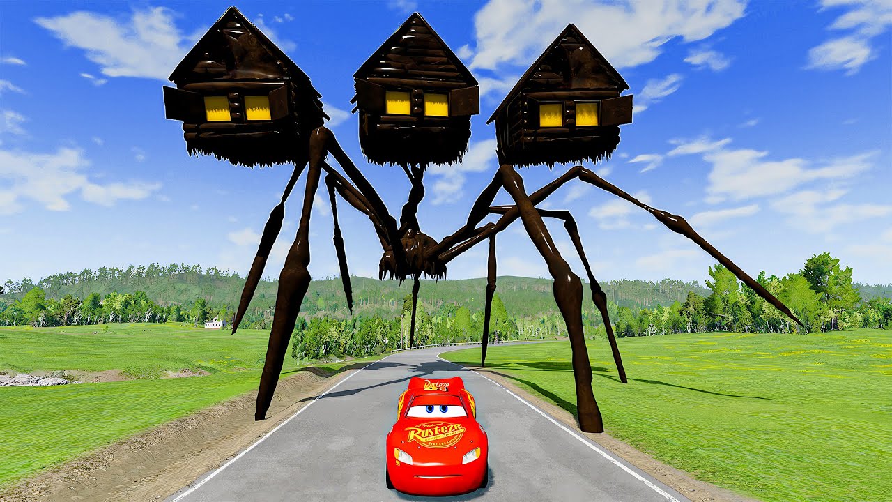 Epic escape from Lightning McQueen Zombie Eater, New House Head,Mack Eater BeamNG.Drive