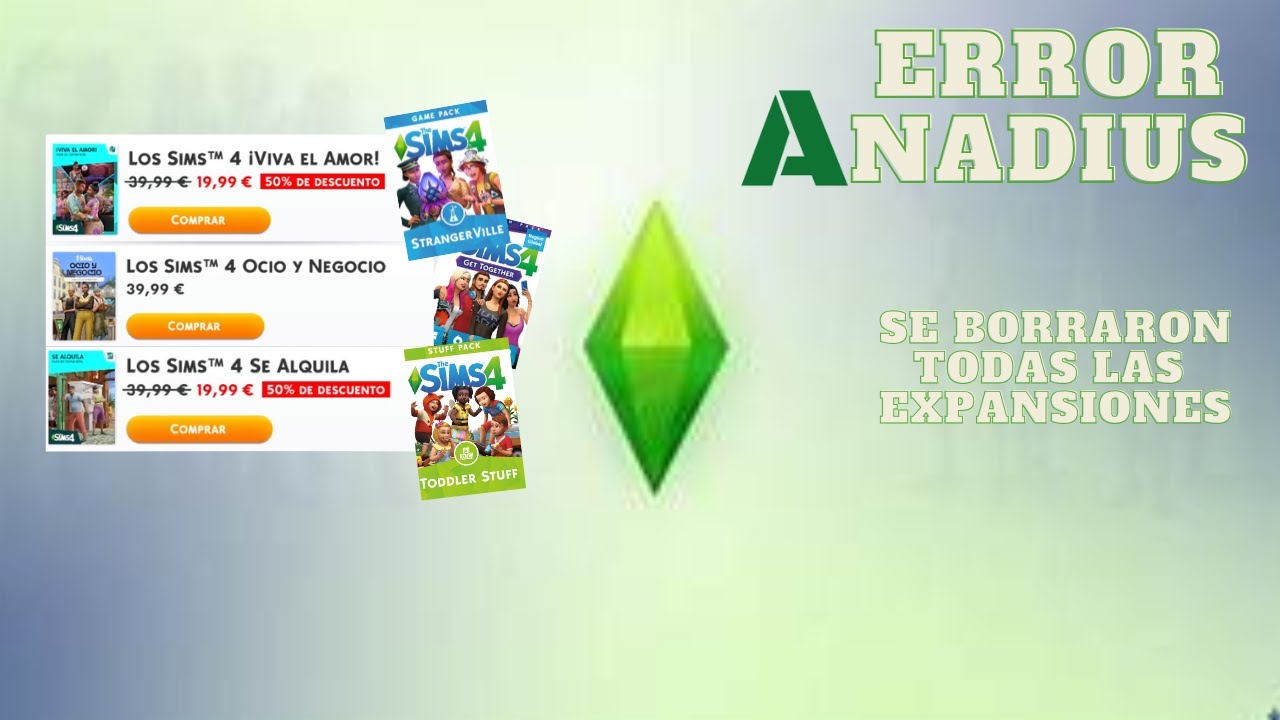 SOLUCIÓN al ERROR anadius: Se borraron TODAS las expansiones sims 4/TheFumily