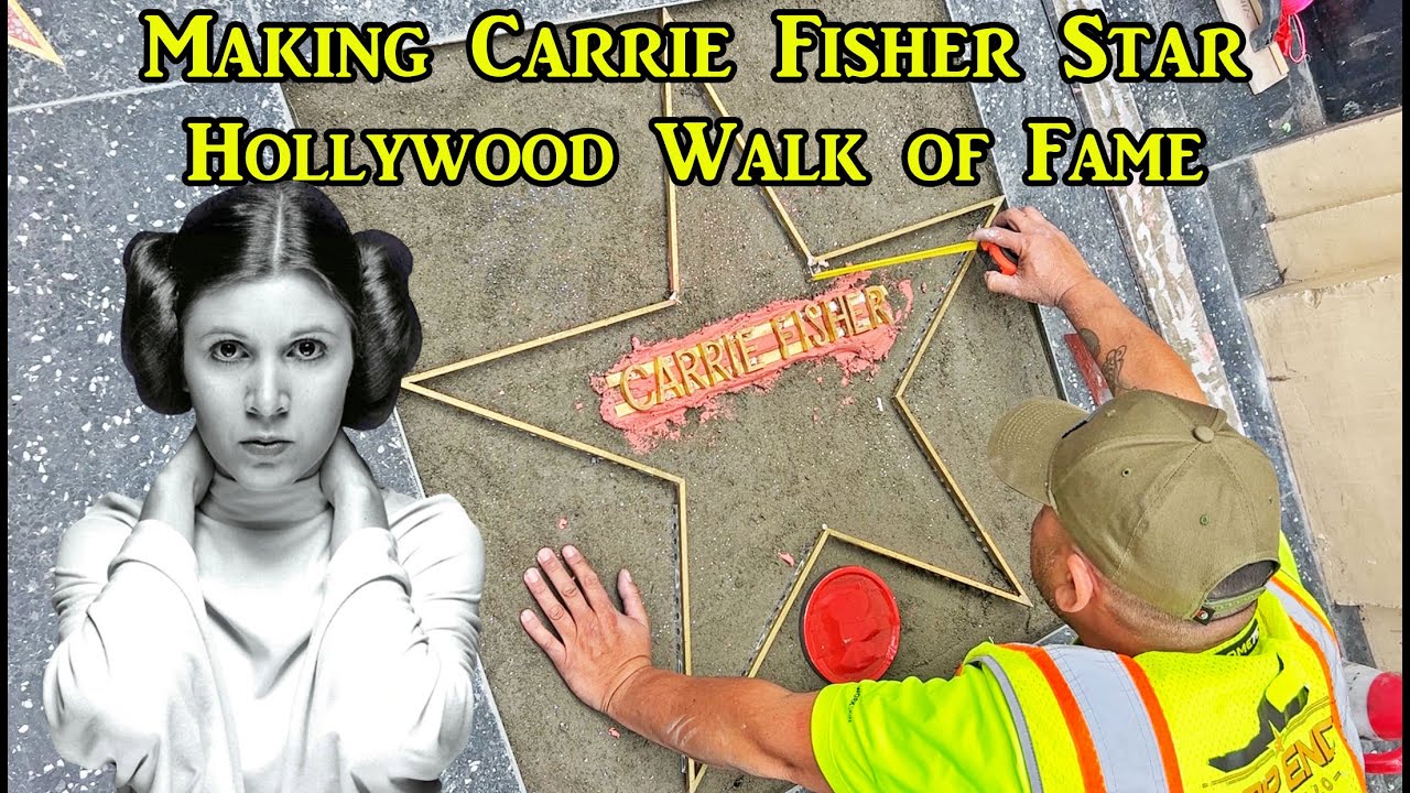 Making Carrie Fisher Star Hollywood walk of Fame / Star ceremony / and her Graveside