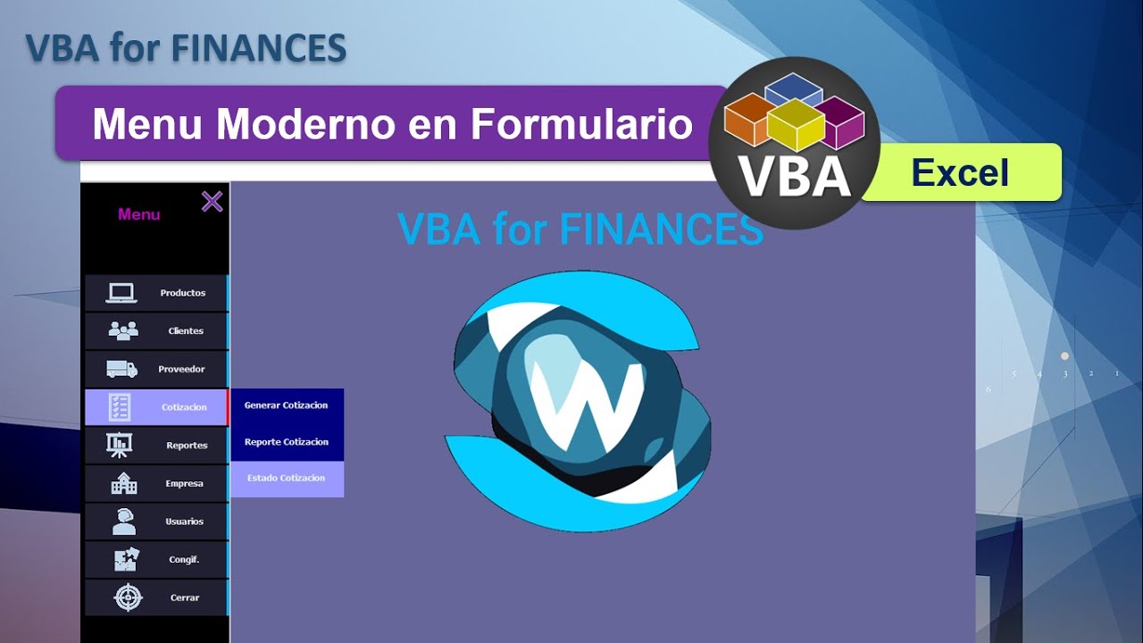 Menu Moderno en Formulario VBA Excel