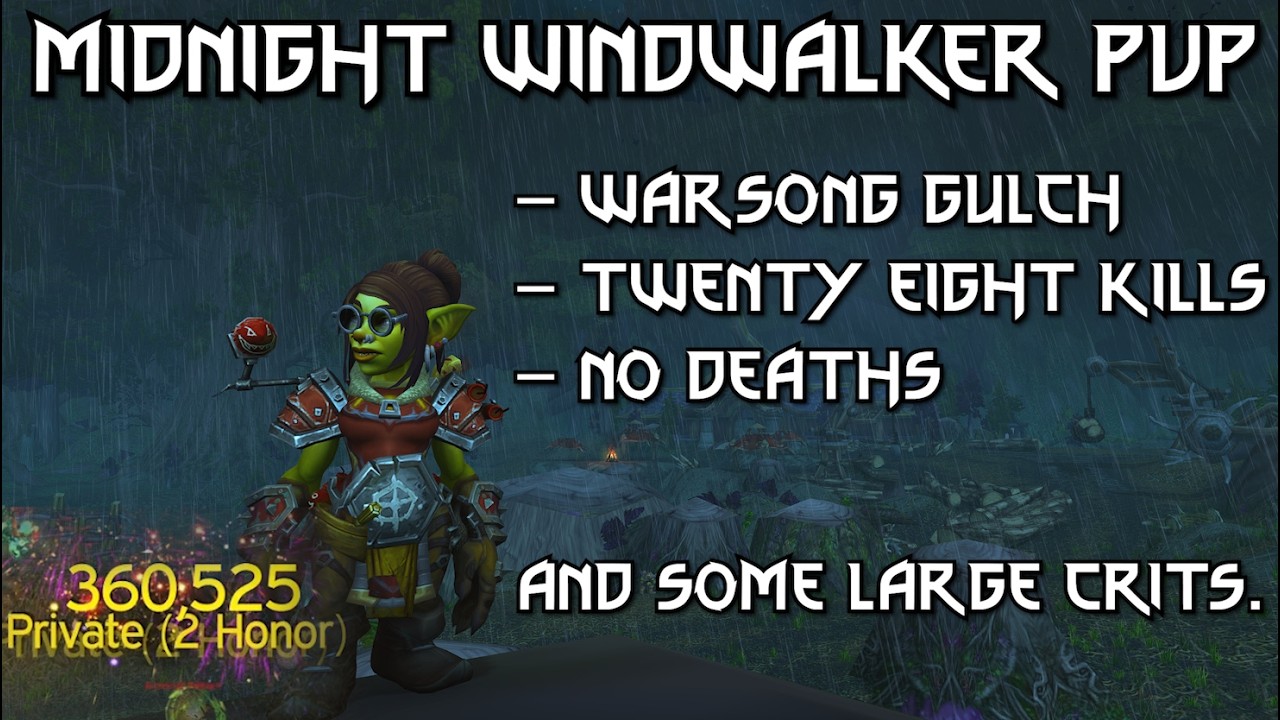 Midnight Windwalker PvP || 28-0 Warsong Gulch Stomp || WoW Patch 12.0.1