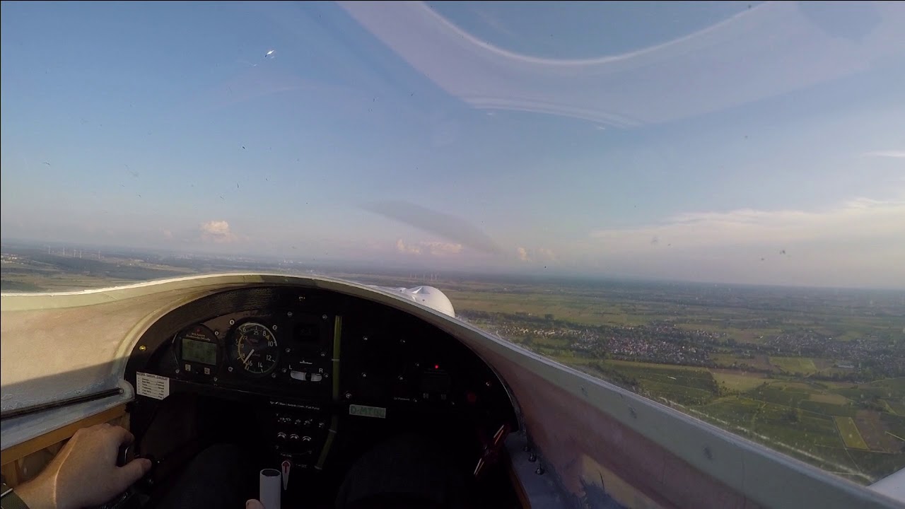 SD-1 Minisport #46 D-MTDC, training flight inside view from start to landing