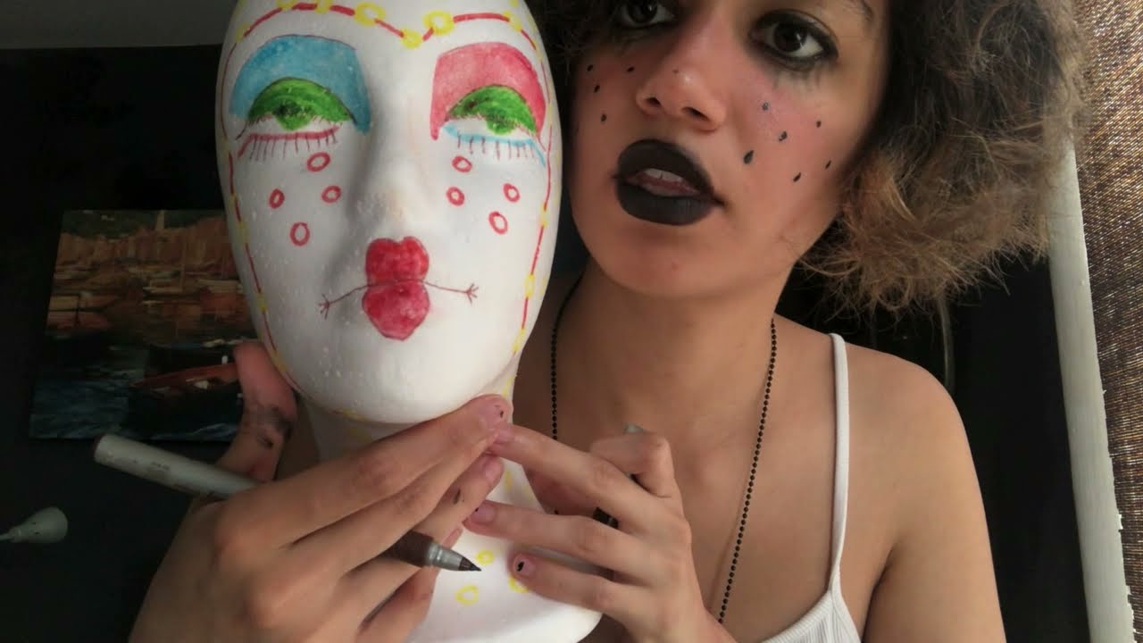 ASMR~ Drawing on a Styrofoam Head