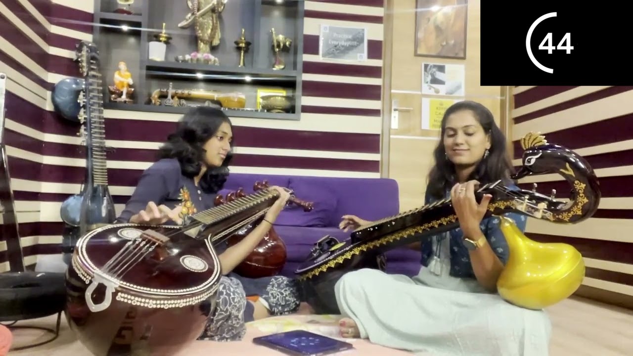 90 seconds challenge | Mohanam - Ninnukori varnam | Play along with us - Ranjani and Dheshika veena