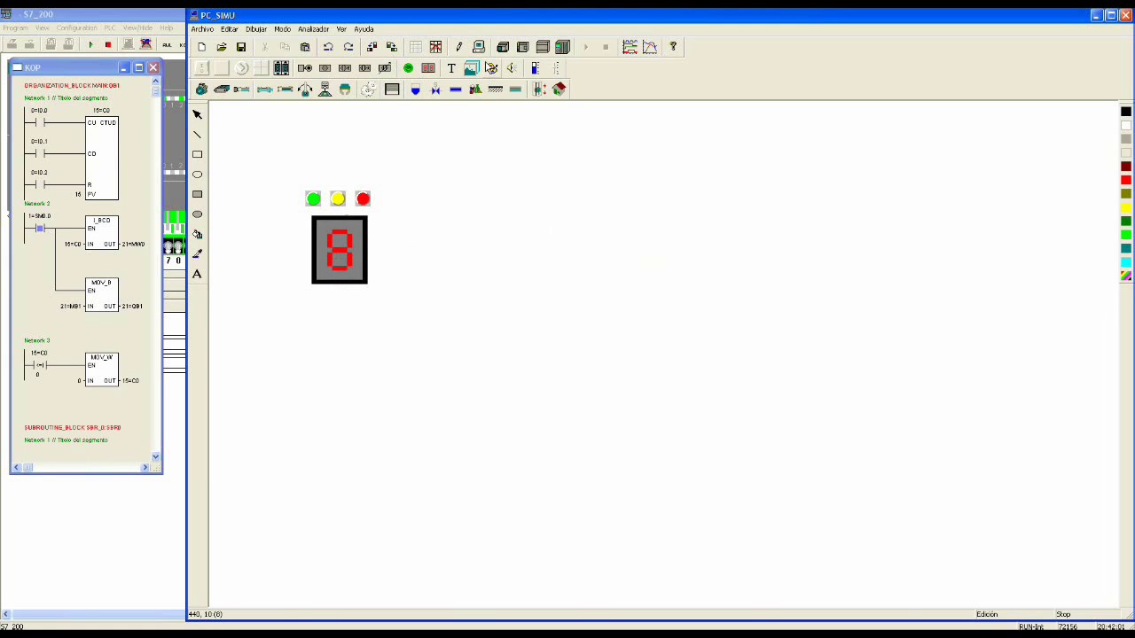 PLC S7/200  LADDER DISPLAY WITH SIMULATION ON PC_SIMU